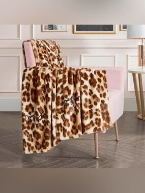 JUICY COUTURE SOLD OUT LEOPARD CHEETAH ANIMAL PRINT VELVET SOFT THROW BLANKET